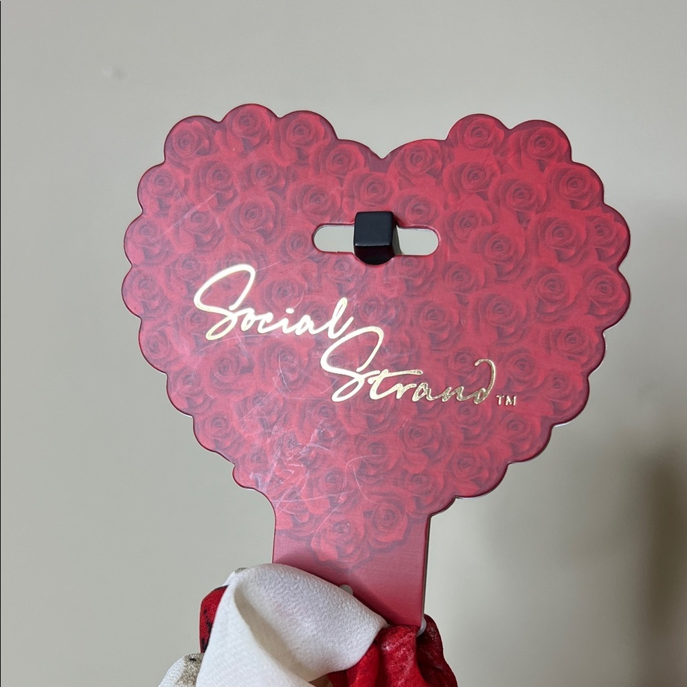 Social Stands | Red & Cream Rose 🌹 Hair Scrunchies - Picture 2 of 8